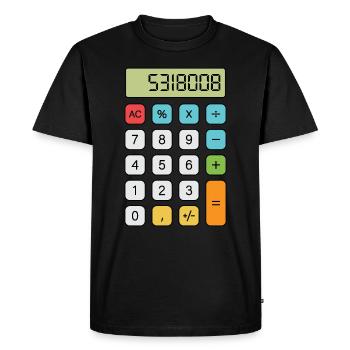 Calculatrice de Boobies - T-shirt Premium bio Homme - noir - Devant - Nico (187cm)