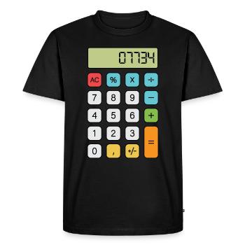 Bonjour Calculatrice - T-shirt Premium bio Homme - noir - Devant - Nico (187cm)