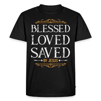 bénédictions bible amour - T-shirt Premium bio Homme - noir - Devant - Nico (187cm)