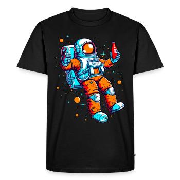 Space Chill Astronaut - Men's Premium Organic T-Shirt - black - Front - Nico (187cm)