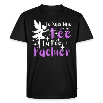 Je Suis Une Fée La Fée Pachier - T-shirt Premium bio Homme - noir - Devant - Nico (187cm)