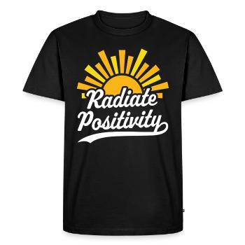 Rayonnez de positivité - T-shirt Premium bio Homme - noir - Devant - Nico (187cm)