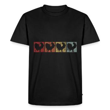 Poulets poules poulet poule poule rétro poussin - T-shirt Premium bio Homme - noir - Devant - Nico (187cm)