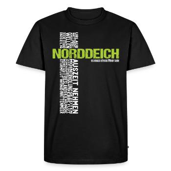 Norddeich vacances Mer du Nord Ouest Côte nord - T-shirt Premium bio Homme - noir - Devant - Nico (187cm)