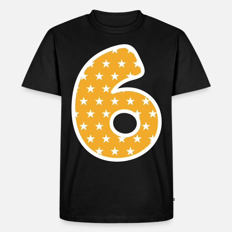 Sechs - Männer Premium Bio T-Shirt - Schwarz