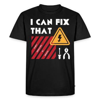 Fix That Funny Electrician Craftsmen Electro - Men's Premium Organic T-Shirt - black - Front - Nico (187cm)