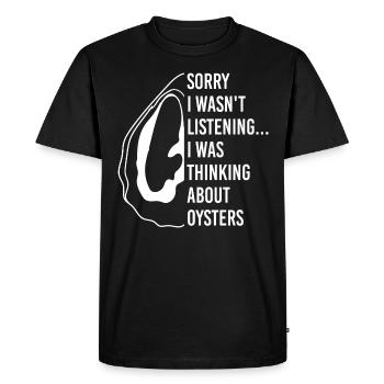 Pensez aux huîtres et au vin Délicieux fruits de - T-shirt Premium bio Homme - noir - Devant - Nico (187cm)