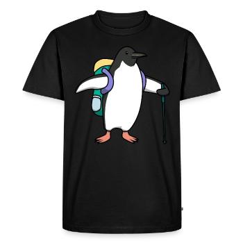 Cute Penguins Hiker Adventure Mountains - Men's Premium Organic T-Shirt - black - Front - Nico (187cm)