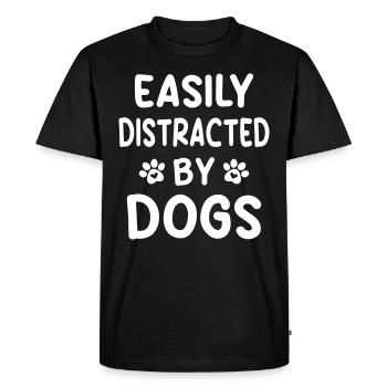 Facilement distrait par les chiens - T-shirt Premium bio Homme - noir - Devant - Nico (187cm)