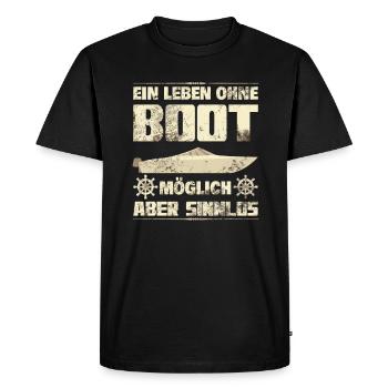 Motorboat A life without a boat Sport boat Captain - Men's Premium Organic T-Shirt - black - Front - Nico (187cm)