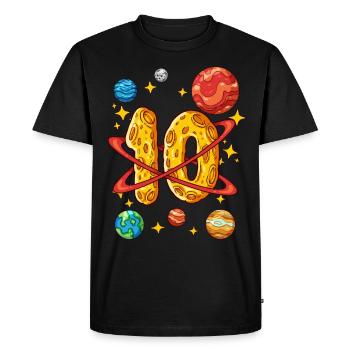 10 Anniversaire Astronaute de l’espace 10 ans - T-shirt Premium bio Homme - noir - Devant - Nico (187cm)