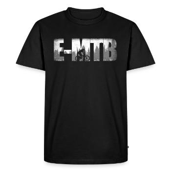 E-MTB Wald Mountainbike E-Bike E Bike - Männer Premium Bio T-Shirt - Schwarz - Vorne - Nico (187cm)