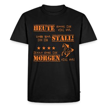 Pferdesprüche Lustiger Pferdespruch T-Shirt - Männer Premium Bio T-Shirt - Schwarz - Vorne - Nico (187cm)