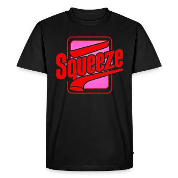 Squeeze Pop Culture Tee Pink and Red Retro Design - Men's Premium Organic T-Shirt - black - Front - Nico (187cm)