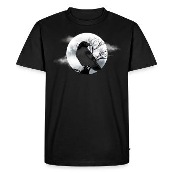 Moon Crow - Men's Premium Organic T-Shirt - black - Front - Nico (187cm)