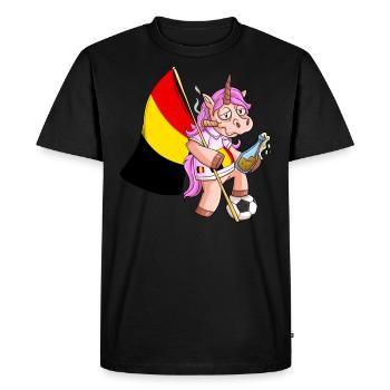 Licorne de fête belge - T-shirt Premium bio Homme - noir - Devant - Nico (187cm)