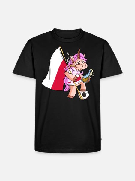 Polen Party Einhorn - Männer Premium Bio T-Shirt - Schwarz