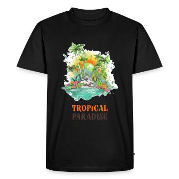 Paradis Tropical - T-shirt Premium bio Homme - noir - Devant - Nico (187cm)