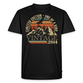 2014 Vintage Cadeau Anniversaire 2014 Retro 2014 - T-shirt Premium bio Homme - noir - Devant - Nico (187cm)