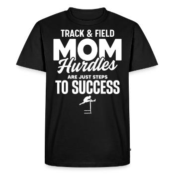 Athletics mother overcomes hurdles to success - Men's Premium Organic T-Shirt - black - Front - Nico (187cm)