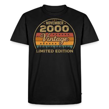 November 2000 - Birthday Gift November 2000 - Men's Premium Organic T-Shirt - black - Front - Nico (187cm)