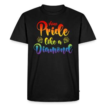 Diamant LGBT disant Shine Pride Like A Diamond - T-shirt Premium bio Homme - noir - Devant - Nico (187cm)