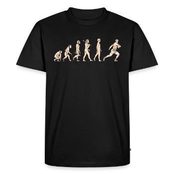 Evolution Rugby Sport from monkey to rugby player - Men's Premium Organic T-Shirt - black - Front - Nico (187cm)