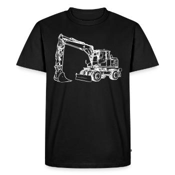 Excavator wheel excavator bucket excavator white - Men's Premium Organic T-Shirt - black - Front - Nico (187cm)