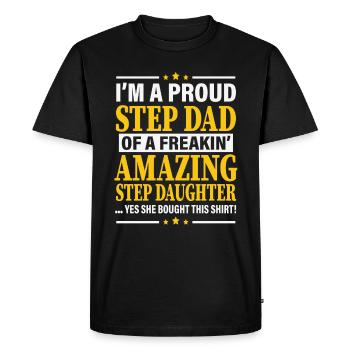 Drôle de bonus papa chemise fête des pères - T-shirt Premium bio Homme - noir - Devant - Nico (187cm)