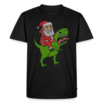 Effet de Noël laid de dinosaure de Noël - T-shirt Premium bio Homme - noir - Devant - Nico (187cm)