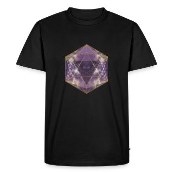 Polyèdre Galaxy D20 Puzzle Donjon RPGd20 K - T-shirt Premium bio Homme - noir - Devant - Nico (187cm)