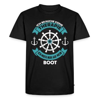 Bootsfahrer Geschenk ich brauche keine Therapie - Männer Premium Bio T-Shirt - Schwarz - Vorne - Nico (187cm)