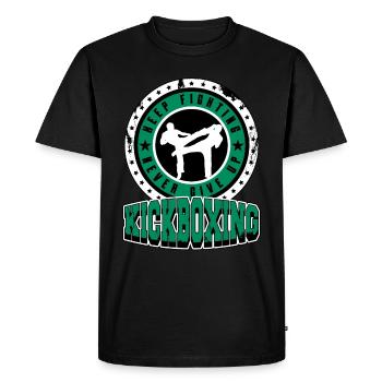 Kickboxing Kick Boxing Vintage Idée cadeau - T-shirt Premium bio Homme - noir - Devant - Nico (187cm)