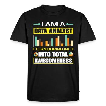 Data Analysis Data Technology Lustiger - Men's Premium Organic T-Shirt - black - Front - Nico (187cm)