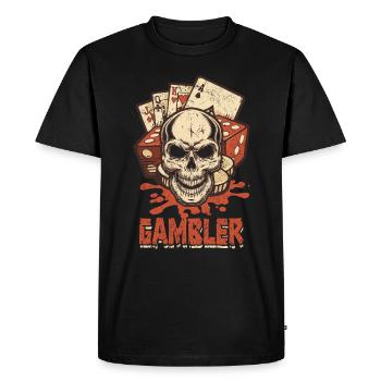 Jeu de poker Joueurs de poker Joueurs de poker - T-shirt Premium bio Homme - noir - Devant - Nico (187cm)