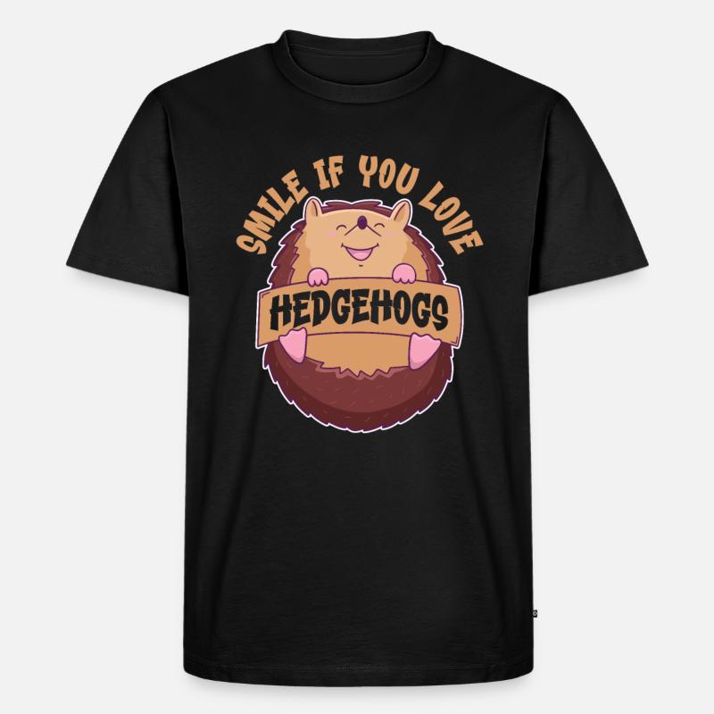Igel - Männer Premium Bio T-Shirt - Schwarz