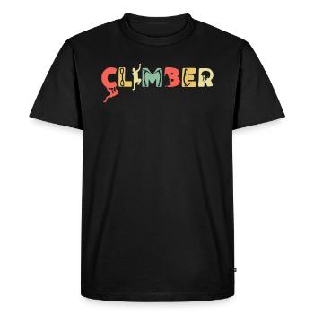 Retro Climbing Mountain Sports Vintage Climber - Men's Premium Organic T-Shirt - black - Front - Nico (187cm)