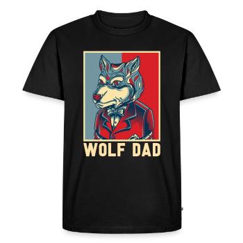 Wolf - Men's Premium Organic T-Shirt - black - Front - Nico (187cm)