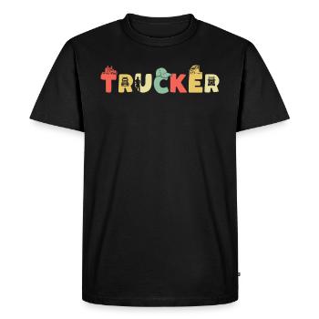 Retro Truck Driver Truck Driver Vintage Truck Driver - T-shirt Premium bio Homme - noir - Devant - Nico (187cm)