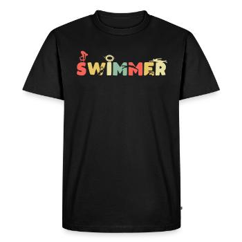 Nageurs nageurs - T-shirt Premium bio Homme - noir - Devant - Nico (187cm)
