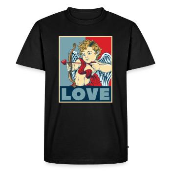 Saint-Valentin Saint-Valentin - T-shirt Premium bio Homme - noir - Devant - Nico (187cm)