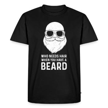 Barbe complète Barbe BarbeEd Hipster Homme - T-shirt Premium bio Homme - noir - Devant - Nico (187cm)