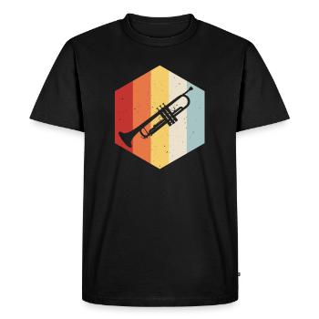 Trompette Rétro Trompette Vintage Trompette - T-shirt Premium bio Homme - noir - Devant - Nico (187cm)