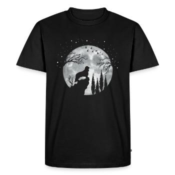 King Charles Cavalier Chien - T-shirt Premium bio Homme - noir - Devant - Nico (187cm)
