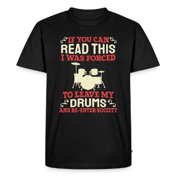 Drums Drummer Drummer - Men's Premium Organic T-Shirt - black - Front - Nico (187cm)