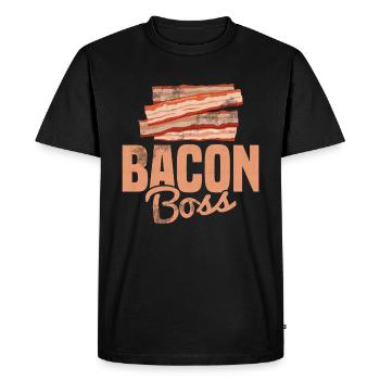 Bacon Bacon Petit déjeuner - T-shirt Premium bio Homme - noir - Devant - Nico (187cm)