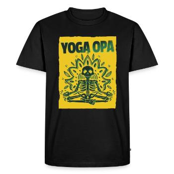 Yoga Yogi - T-shirt Premium bio Homme - noir - Devant - Nico (187cm)