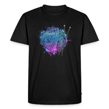 Tricoter - T-shirt Premium bio Homme - noir - Devant - Nico (187cm)