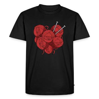 Tricoter - T-shirt Premium bio Homme - noir - Devant - Nico (187cm)