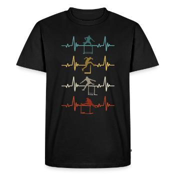 Hurdling Hurdle Runner Athletics Track and Field - Men's Premium Organic T-Shirt - black - Front - Nico (187cm)
